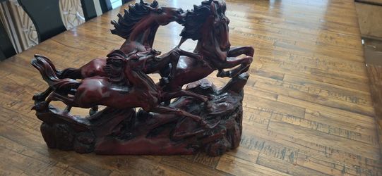 Resin Statue Running Horses