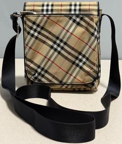 Burberry Blue Label Nova Check Nylon Mini Crossbody Shoulder Bag.