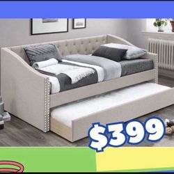 Brand New In Box Day Bed W/ Slats + Trundle And 2 Mattresses. Pick Up In Long Beach