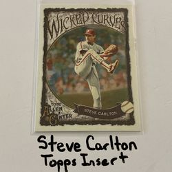 Steve Carlton Philadelphia Phillies Hall of Fame Pitcher Topps Short Print Insert Card. 