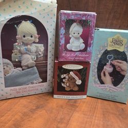 Vintage Precious Moments Christmas Ornaments Light Up