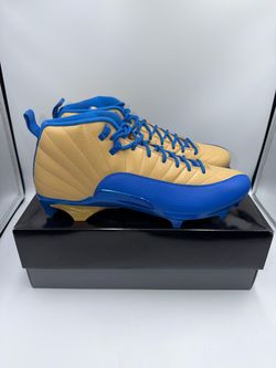 🔥 Nike Jordan 12 Mid Alpha Menace UCLA PE Football Cleats  📏 Size 14