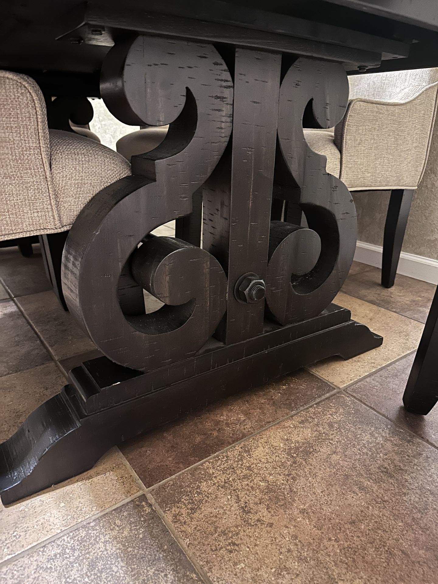 Beautiful Dark Hardwood Dining Table