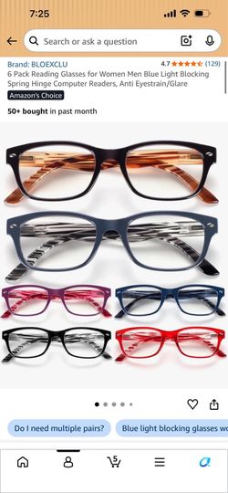 6 Pack Reading Glasses I-3