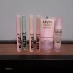 NYX Blur Makeup Bundle 4 Conturing Sticks Fair O2 Foundation 1 Oz And Bare With Me Concealer Serum.32 Oz