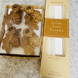 Williams Sonoma Taper Holder & Pottery Barn Tapers