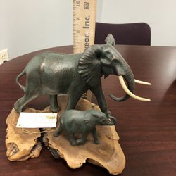 Elephant With Baby By John Perry