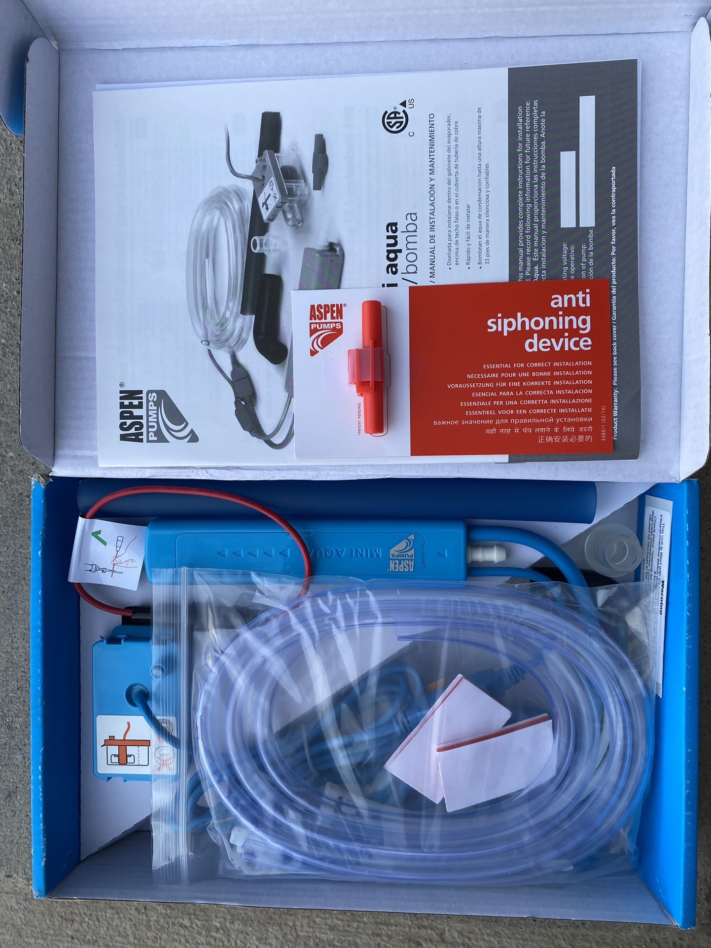 Rectorseal Aspen Aqua Mini Split Condensate Water Pump, 100-250V, Blue