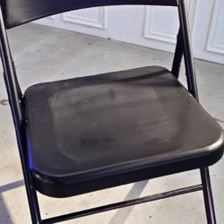 Silla Plegable de Metal, Color Negro 