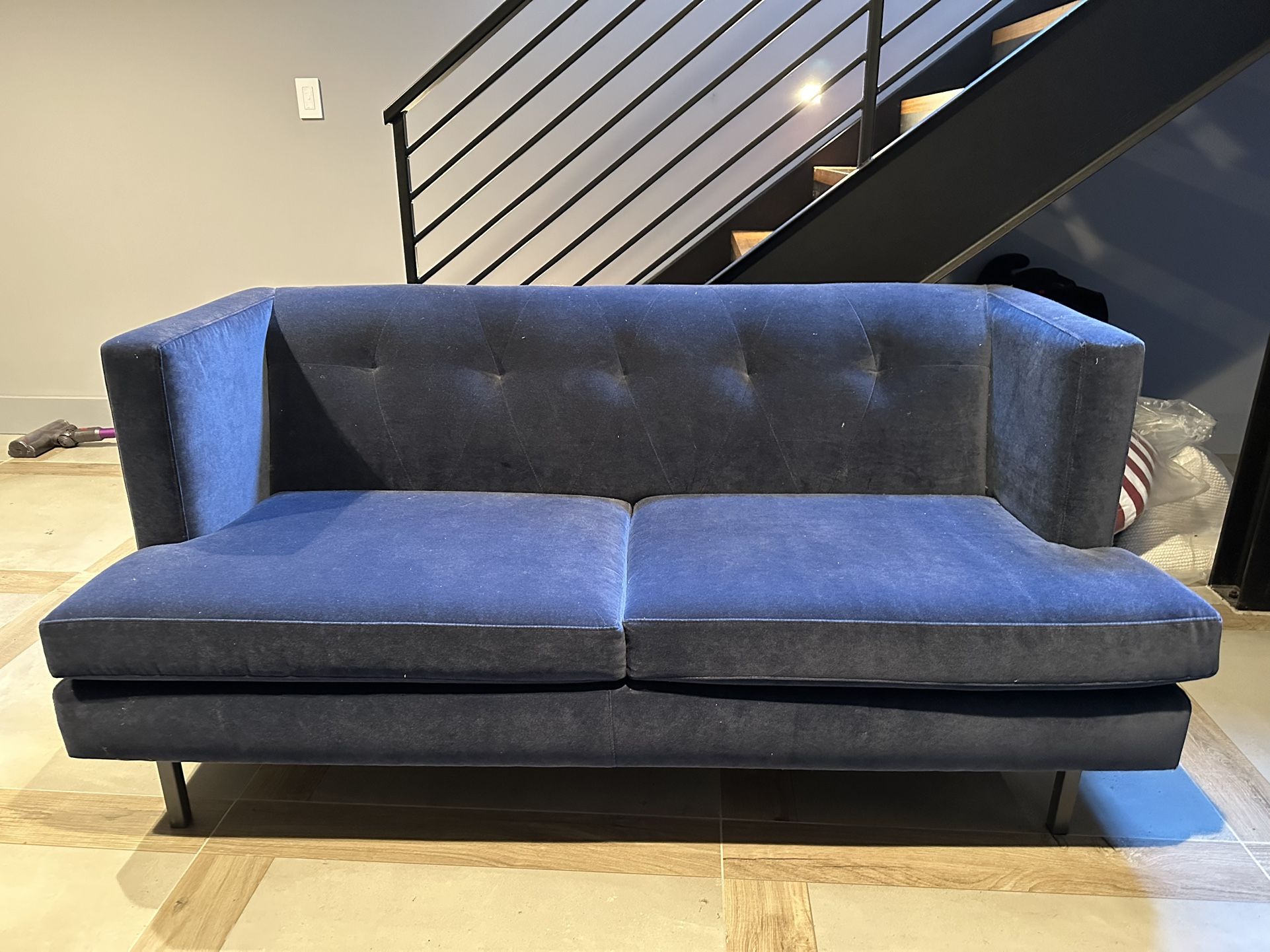 Blue Velvet cb2 Couch