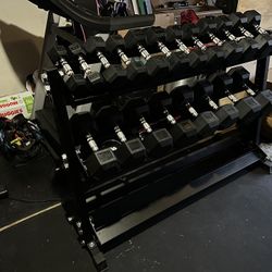 5-50lbs Dumbbells w/Rack 