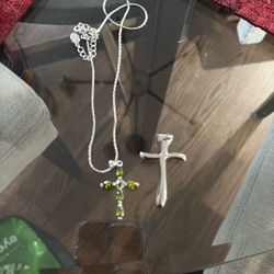 Two Cross Necklaces. 