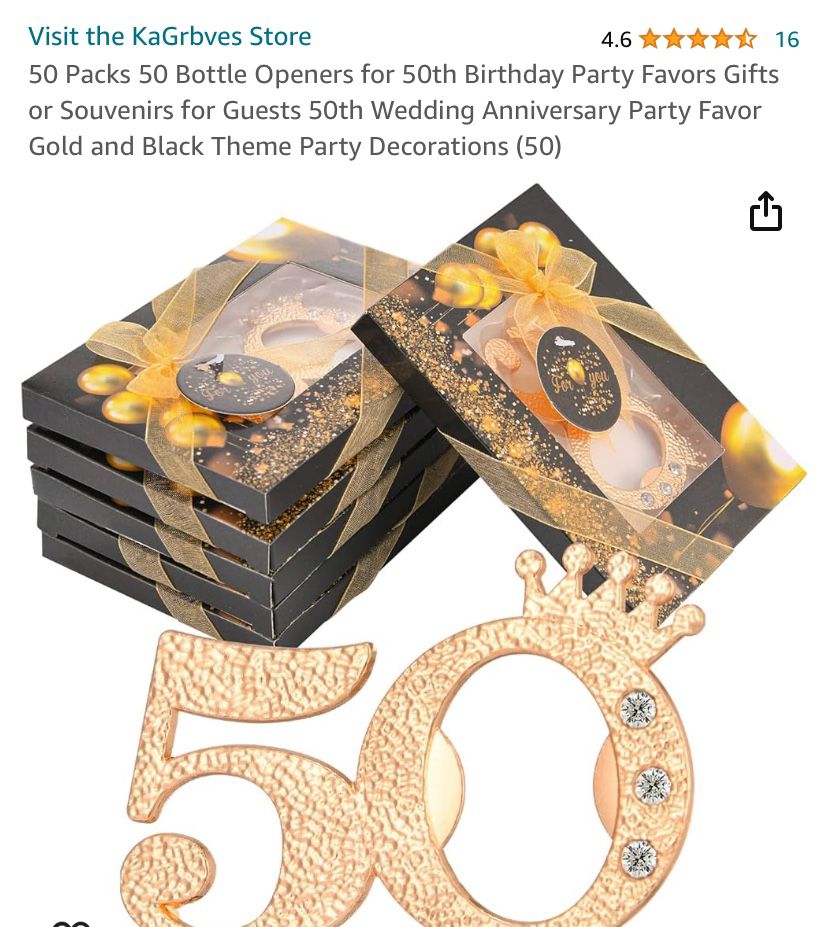 50th Birthday/Anniversary Party Favors