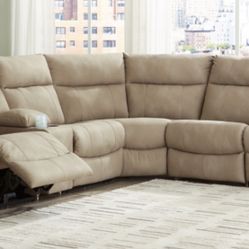 New Tan Reclining Sectional For Sale 