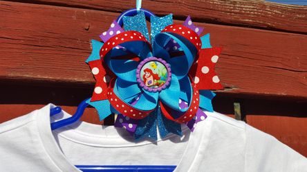 Little Mermaid Birthday Hair Bow- Princess Ariel Bow