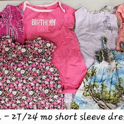 7 Ea - 2T/24 Mo. Short Sleeve Dresses