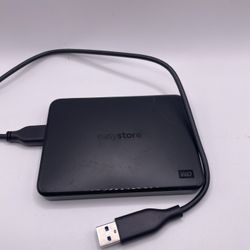 WD Easystore 1TB External USB 3.0 Portable Hard Drive - WDBAJN0010BBK-XB & Cord