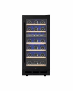 15 in. Dual Zone 30-Bottle Undercounter/ Freestanding Wine Cooler in Black