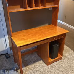 Solid Wooden Desk With Removable Shelves