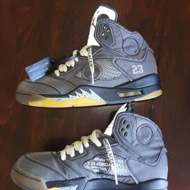 Nike Air Jordan 5 Retro Off-White Size 10, OG Muslin Metallic DH8565-100