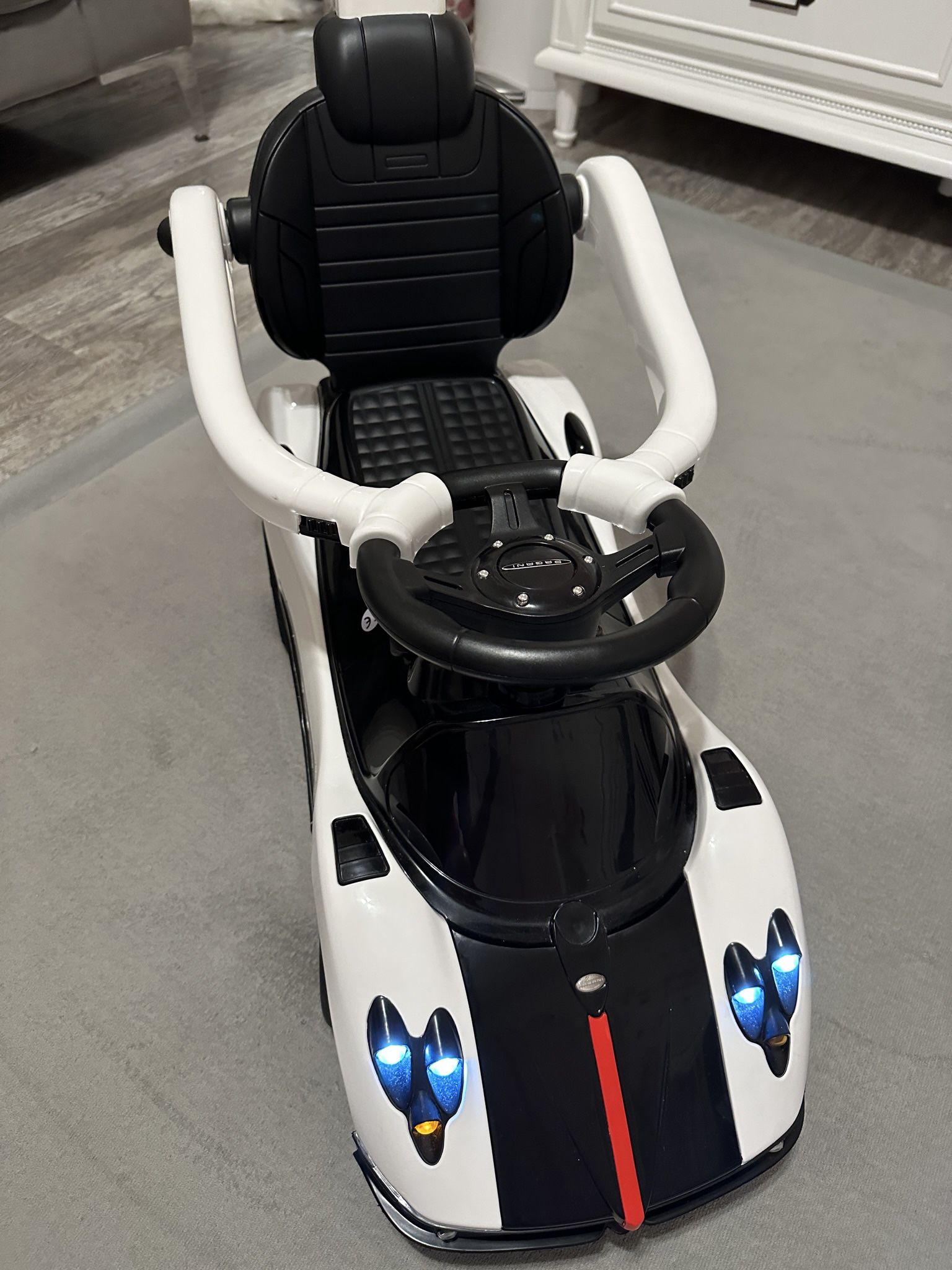 Pagani Licensed Electric Kids Ride On Push Car Toddler Handle Stroller