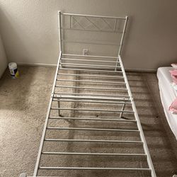 white twin sized bed frame