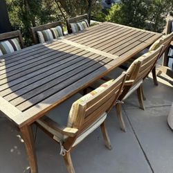 Patio Set Crate And Barrel 7ft Table 6 Chairs