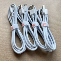 4 pk iPhone lightening cables 3FT USB fast charging data cord, Works for iPhone 8-14