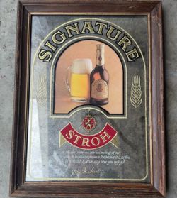 Stroh vintage mirror/sign