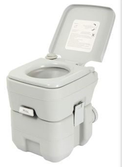 5.3 Gal. Porta Potty Portable Toilet Outdoor Camping Flush Toilet No Leakage