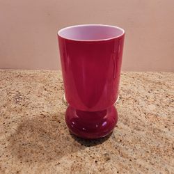 Ikea Red Glass Lamp and Metal Desk Lamp