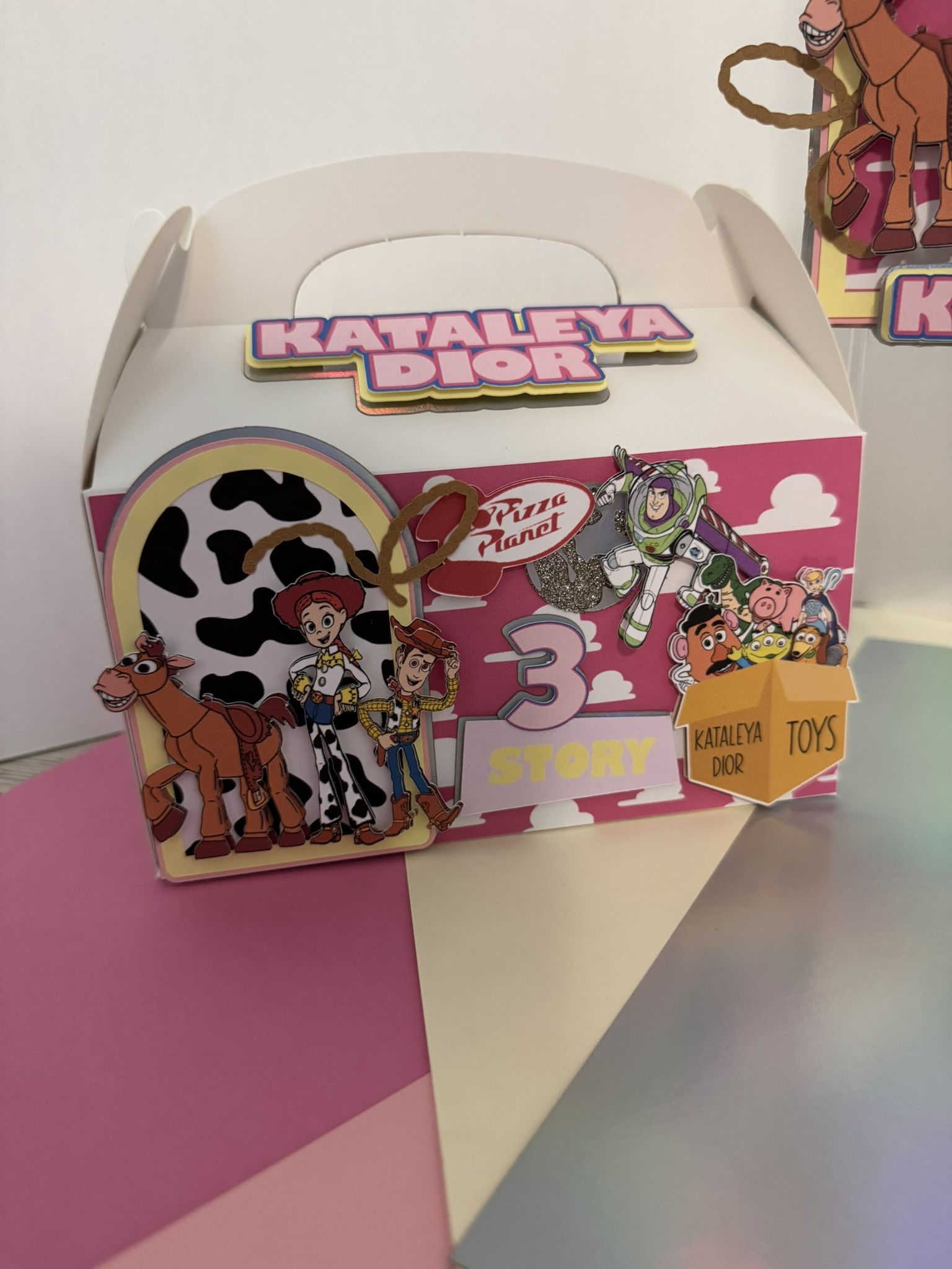 Birthday Favor Boxes, Banner, Cake Toppers