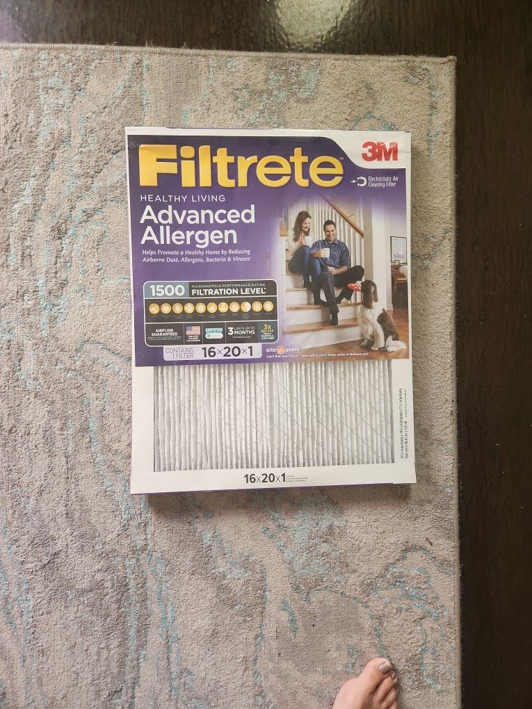 3M Filtrate Healthy Living Advanced Allergen 1500 Micro Particle Filtration Level Air Conditioning Filter