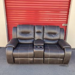 Modern Leather Recliner Sofa Couch 