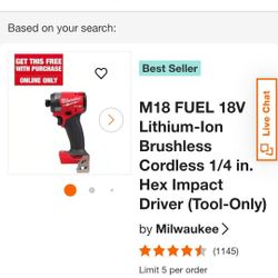 Brand new gen 4 Milwaukee M18 FUEL 1/4" hex impact driver (2953-20)