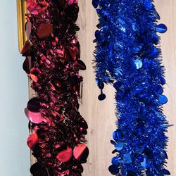 Christmas Garland Blue And Red 