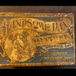 Vintage Tobacco , Handsom Dan Tin Box Rare ! Stoddard , New Haven , Ct