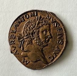 Replica Ancient Roman Emperial Coin of a Caracalla sesterce (188 AD-217 AD)