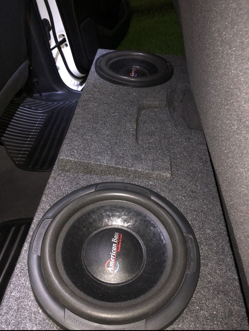 2  American Bass 12” Custom Speaker Wave Box Included Speakers With 2 Channel Amplifier,crossed Over 🔊 Everything In The Photo Included.