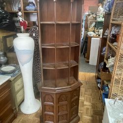 Antique solos wood small display hutch cabinet $150 24 by 69 by 10