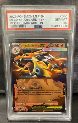 PSA 10 Mega Charizard Y ex Pokemon Card #030