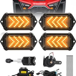Brand New UTV Turn Signal Kit with 110dB Horn, Plug and Play, Pre-Wired UTV ATV Blinker Kit with Lever Column Switch 77459