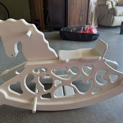 $40 Antique wood white rocking horse toy