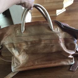 Vintage Old Leather Weekender Bag