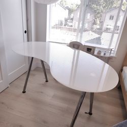 IKEA White Glass Adjustable Desk