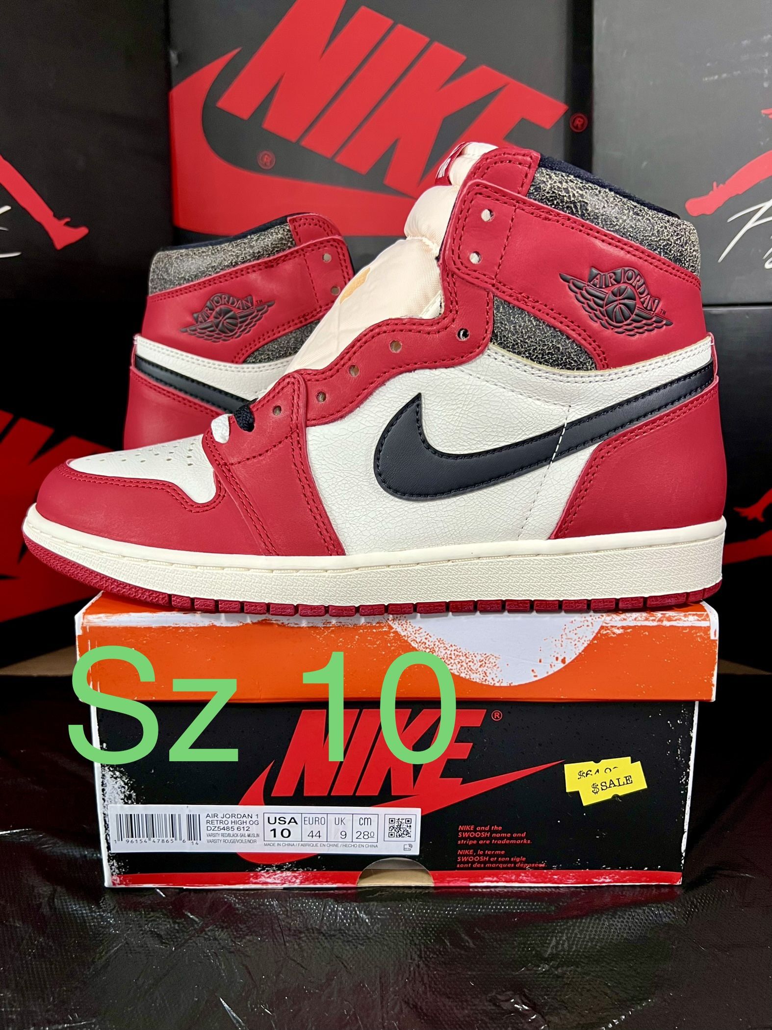 Jordan 1 Chicago Lost Found Size 9.5, 10, 10.5, 11 , 12 DS New Brick Travis SB