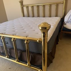 Brass King Size Bed Frame And Mattress 