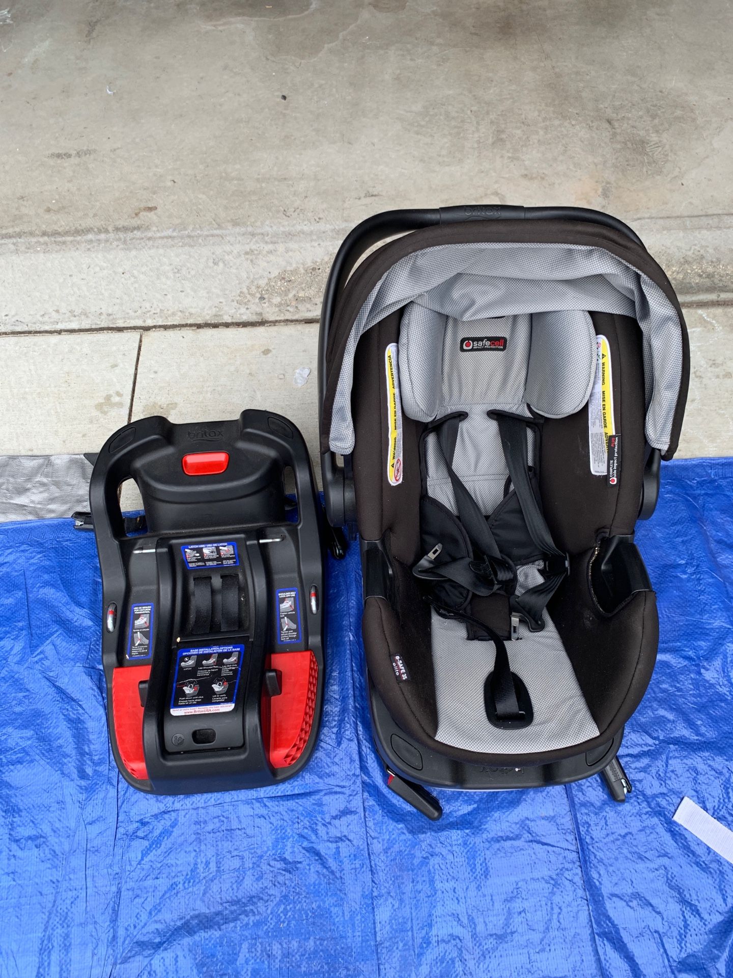 Infant car seat with 2 car adapters
