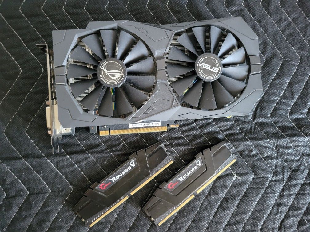 Strix GTX 1050TI 04G Graphics card W/8GB ram sticks