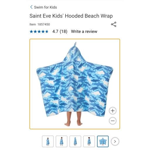 Kids Hooded Beach Towel Wrap